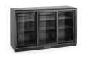 Lodówka barowa z potrójnymi drzwiami suwanymi, Arktic, 308L, czarna, 1350x520x(H)865mm