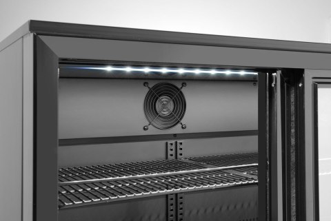 Lodówka barowa z potrójnymi drzwiami suwanymi, Arktic, 308L, czarna, 1350x520x(H)865mm