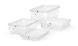 Pojemnik GN 1/1 z polipropylenu, HENDI, GN 1/1, 8L, transparentny, 530x325x(H)65mm, Prostokątny