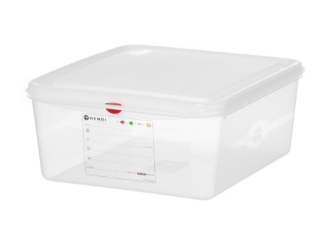Pojemnik GN 2/3 z polipropylenu, HENDI, GN 2/3, 13,5L, transparentny, 354x325x(H)150mm, Prostokątny Wariant podstawowy