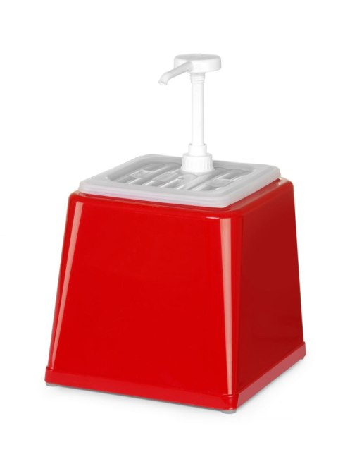 Pojemnik z pompką do sosów, czerwony 2,5l 230x210x(H)327mm