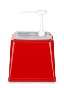Pojemnik z pompką do sosów, czerwony 2,5l 230x210x(H)327mm