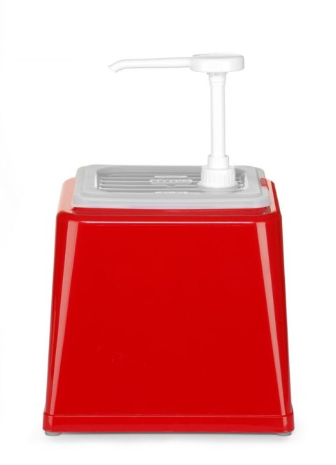 Pojemnik z pompką do sosów, czerwony 2,5l 230x210x(H)327mm