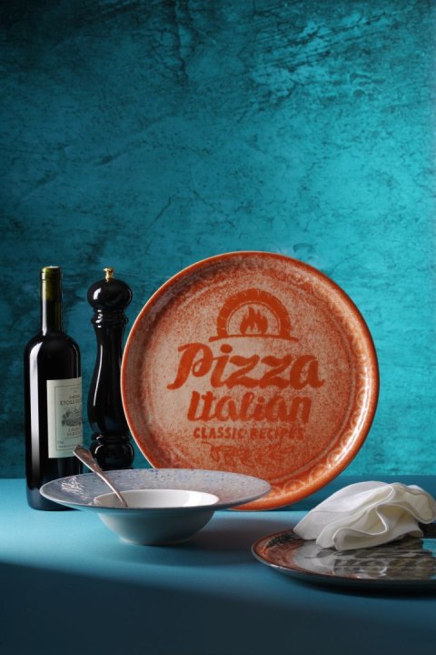 Talerz do pizzy Recipe Collection Brick Red, czerwony, o310mm