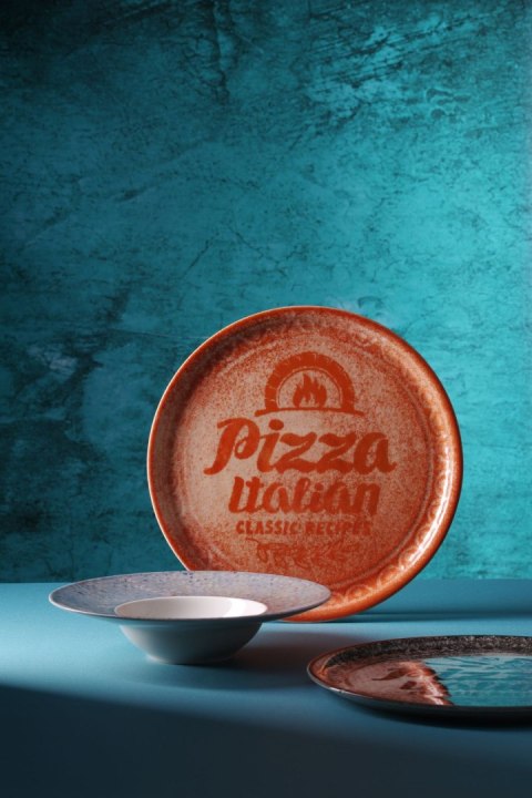 Talerz do pizzy Recipe Collection Brick Red, czerwony, o310mm