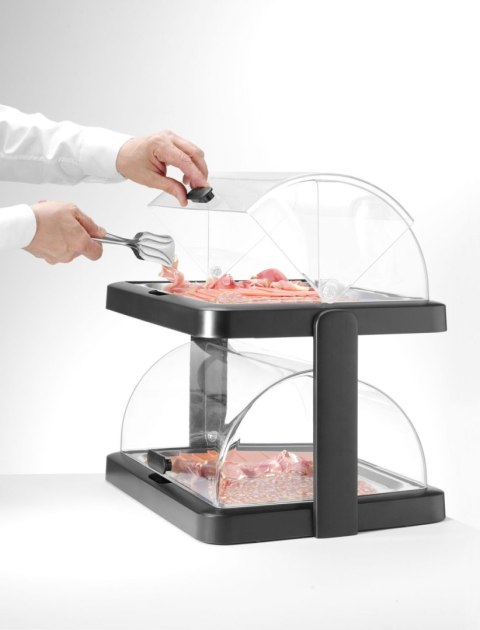 Witrynka chłodząca roll-top Duo UNIQ , HENDI, Podwójna, czarny, 480x355x(H)480mm