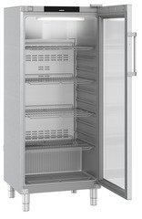Chłodziarka z chłodzeniem powietrzem obiegowym, drzwi ze szkła izolacyjnego z ramą z aluminium, Stal szlachetna, FRFCvg 5511