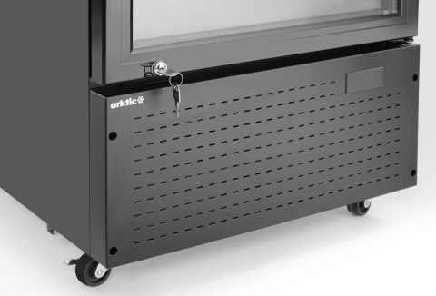 Lodówka barowa z podświetlanym panelem, 1-drzwiowa, Arktic, 254L, czarny, 220-240V/250W, 578x605x(H)1980mm