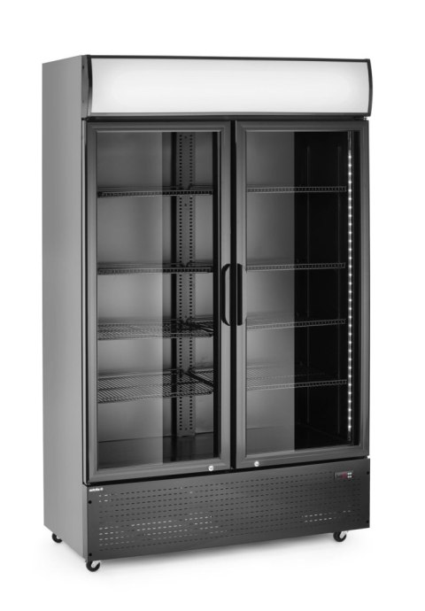 Lodówka barowa z podświetlanym panelem, 2-drzwiowa, Arktic, 512L, czarny, 220-240V/510W, 1120x585x(H)1900mm
