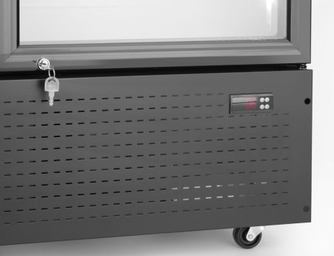 Lodówka barowa z podświetlanym panelem, 2-drzwiowa, Arktic, 512L, czarny, 220-240V/510W, 1120x585x(H)1900mm