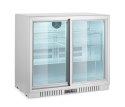Lodówka barowa z podwójnymi drzwiami suwanymi, Arktic, 150L, srebrna, 900x520x(H)840mm