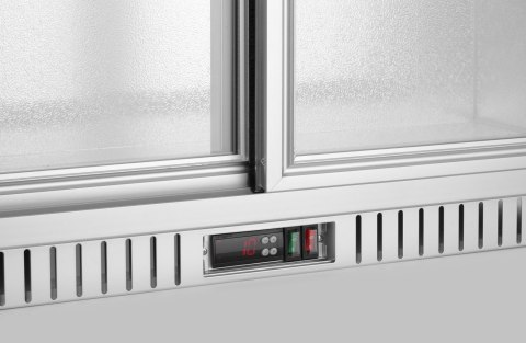 Lodówka barowa z podwójnymi drzwiami suwanymi, Arktic, 150L, srebrna, 900x520x(H)840mm