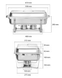 Podgrzewacz na pastę - zestaw 4 szt., HENDI, GN 1/1, 7,5L, 600x355x(H)305mm