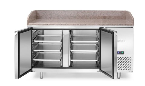 Stół chłodniczy do pizzy 2-drzwiowy z granitowym blatem, Arktic, 250L, 230V 1510x800x(H)875mm