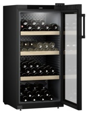 Szafka do przechowywania wina, Drzwi podwójnie szklone, Czarna, GrandCru WPbl 4201