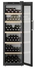 Szafka do przechowywania wina, Drzwi podwójnie szklone, Czarna, GrandCru Selection