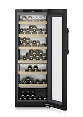 Chłodziarka do win ze strefami temperatur, Drzwi podwójnie szklone, BlackSteel, Vinidor WPbsi 5052