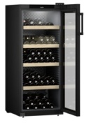 Szafka do przechowywania wina, Drzwi podwójnie szklone, Czarna, GrandCru WPbl 4601