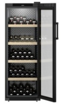 Szafka do przechowywania wina, Drzwi podwójnie szklone, Czarna, GrandCru WPbl 5001