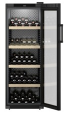 Szafka do przechowywania wina, Drzwi podwójnie szklone, Czarna, GrandCru WPbl 5001