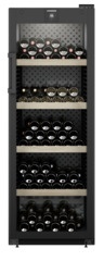 Szafka do przechowywania wina, Drzwi podwójnie szklone, Czarna, GrandCru WPbl 5001