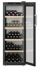 Szafka do przechowywania wina, Drzwi podwójnie szklone, Czarna, GrandCru Selection WPbli 5031