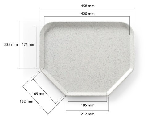 Taca trapezowa , AmerBox, granitowy, 455x355mm