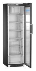 Witryna chłodnicza z chłodzeniem powietrzem obiegowym drzwi ze szkła izolacyjnego rama z aluminium Czarna PremiumPlus FKDv 4523