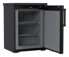 Zamrażarka do zabudowy pod blat z chłodzeniem statycznym, Drzwi pełne, Czarna FFTsg 1501