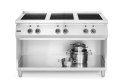 Kuchenka indukcyjna z 6 polami grzewczymi, 400V/25500W, 1200x700x(H)890mm
