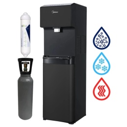 Midea JS1844S SODA PLUS BLACK Wolnostojący dystrybutor wody gazowanej z akcesoriami