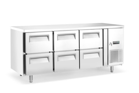 Stół chłodniczy z 6 szufladami, Arktic, 420L, 230V/400W, 1795x700x(H)879mm