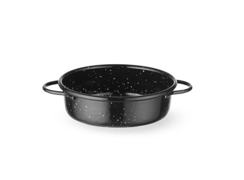 Patelnia emaliowana, czarny, ⌀120x(H)40mm, Okrągły