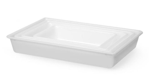 Płaski pojemnik do panierowania 12L, biały, 535x385x(H)85mm, Prostokątny