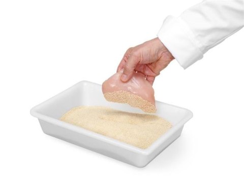 Płaski pojemnik do panierowania 3L, biały, 340x235x(H)70mm, Prostokątny