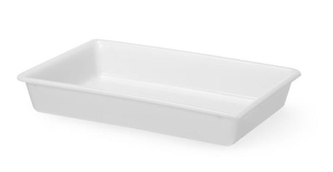 Płaski pojemnik do panierowania, 8L, biały, 480x330x(H)80mm, Prostokątny