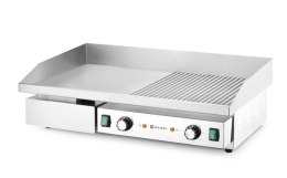 Płyta grillowa 1/2 gładka, 1/2 ryflowana 400V 720x460x(H)241mm