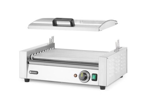 Podgrzewacz rolkowy do parówek jednostrefowy pokrywą 9 rolek Hendi 566x450x(H)259mm