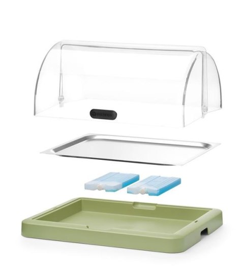 Pojedyncza witrynka chłodząca roll-top Duo UNIQ , HENDI, zielony, 460x355x(H)220mm