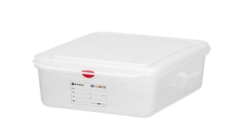 Pojemnik GN 1/2 z polipropylenu, HENDI, GN 1/2, 6,5L, transparentny, 325x265x(H)100mm, Prostokątny Wariant podstawowy