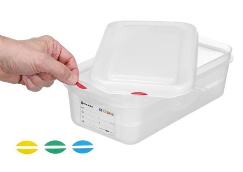 Pojemnik GN 1/4 z polipropylenu, HENDI, GN 1/4, 2,8L, transparentny, 265x162x(H)100mm, Prostokątny Wariant podstawowy