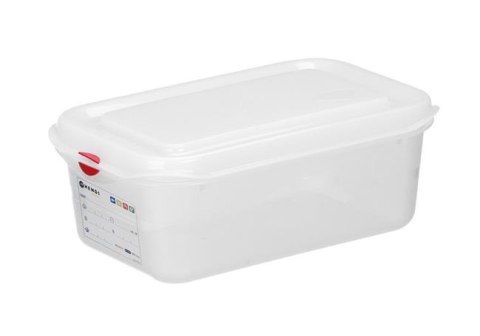 Pojemnik GN 1/4 z polipropylenu, HENDI, GN 1/4, 2,8L, transparentny, 265x162x(H)100mm, Prostokątny Wariant podstawowy