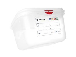 Pojemnik GN 1/6 z polipropylenu, HENDI, GN 1/6, 1,7L, transparentny, 176x162x(H)100mm, Prostokątny Wariant podstawowy