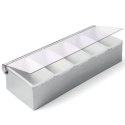 Pojemnik barmański na dodatki do drinków - 5 częściowy 375x140x(H)90mm