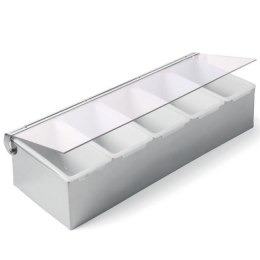 Pojemnik barmański na dodatki do drinków - 5 częściowy 375x140x(H)90mm