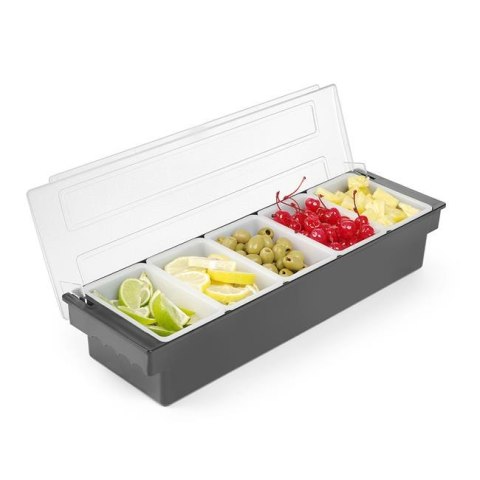 Pojemnik barmanski na dodatki do drinków 5 wkładów 480x150x(H)100mm