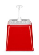 Pojemnik z pompką do sosów, czerwony 2,5l 230x210x(H)327mm