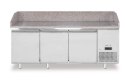Stół chłodniczy do pizzy, 3-drzwiowy, z granitowym blatem, Arktic, 375L, 230V/400W, 2010x800x(H)875mm