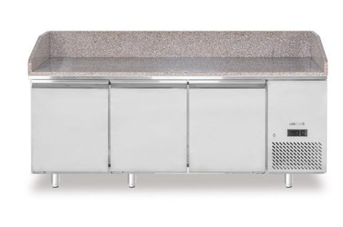 Stół chłodniczy do pizzy, 3-drzwiowy, z granitowym blatem, Arktic, 375L, 230V/400W, 2010x800x(H)875mm