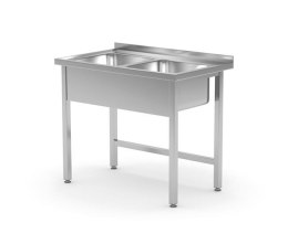 Stół z dwoma zlewami bez półki - spawany 1000x600x850 mm